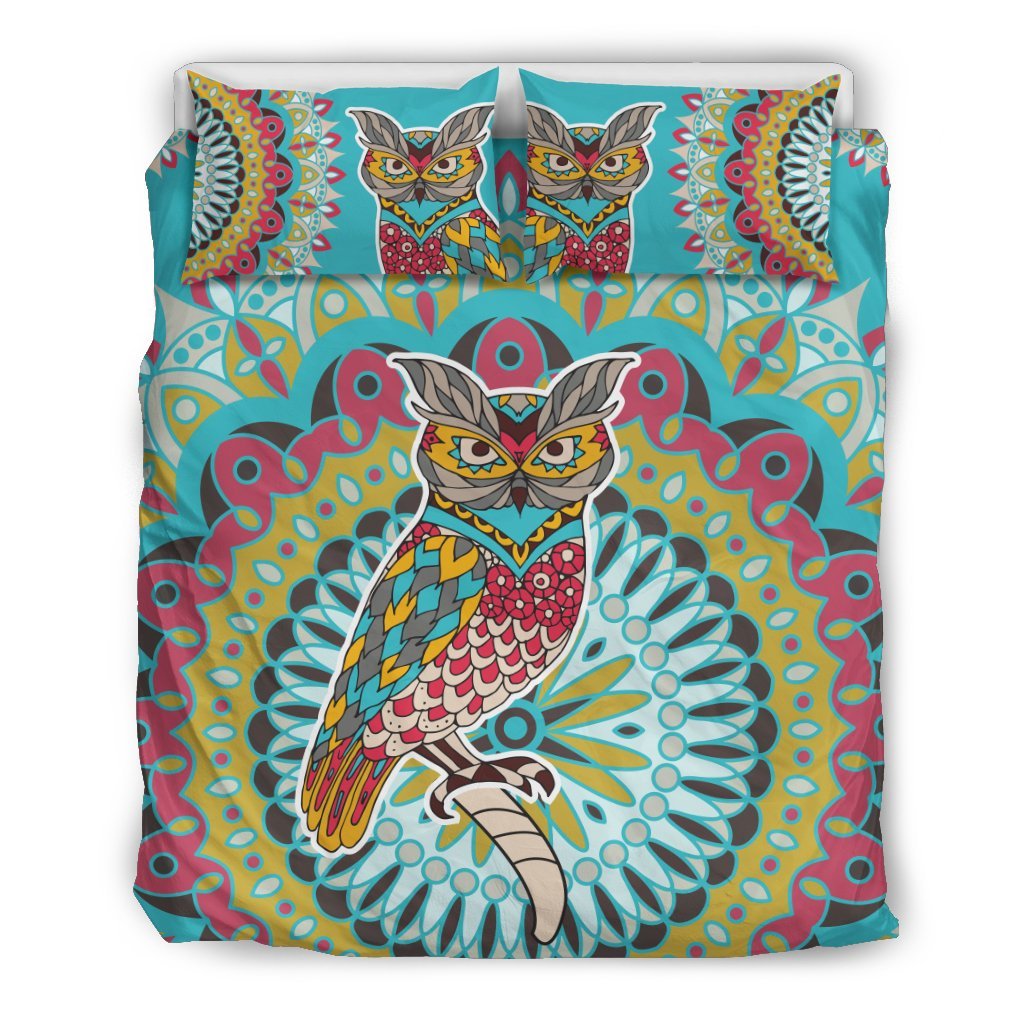 Owl Colorful Duvet Cover Bedding Set