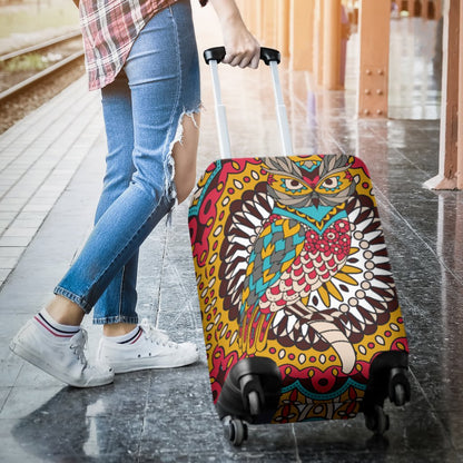 Owl Colorful Luggage Cover Protector