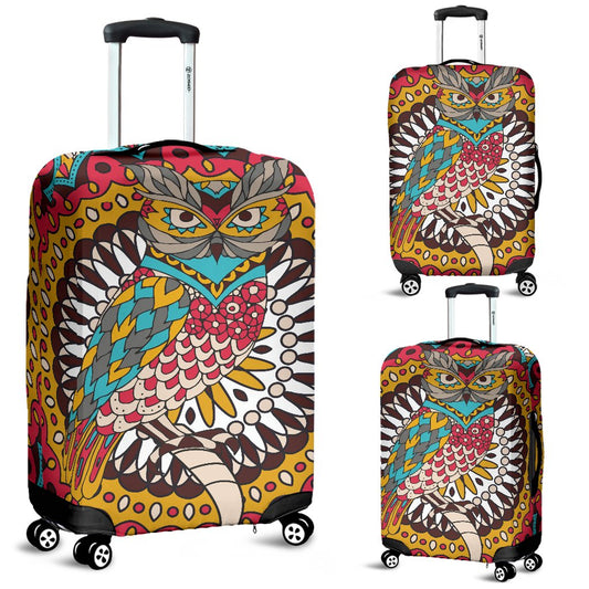 Owl Colorful Luggage Cover Protector