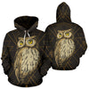 Owl Geometric Line All Over Print Hoodie