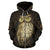 Owl Geometric Line All Over Zip Up Hoodie