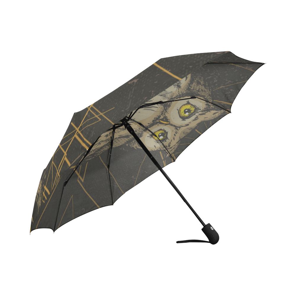 Owl Geometric Line Automatic Foldable Umbrella