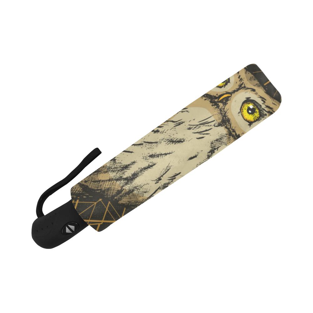 Owl Geometric Line Automatic Foldable Umbrella