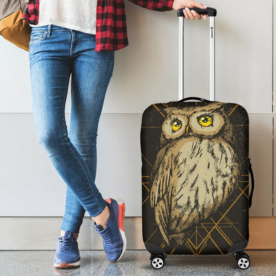 Owl Geometric Line Luggage Cover Protector