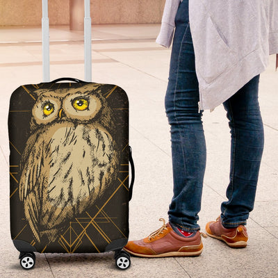 Owl Geometric Line Luggage Cover Protector