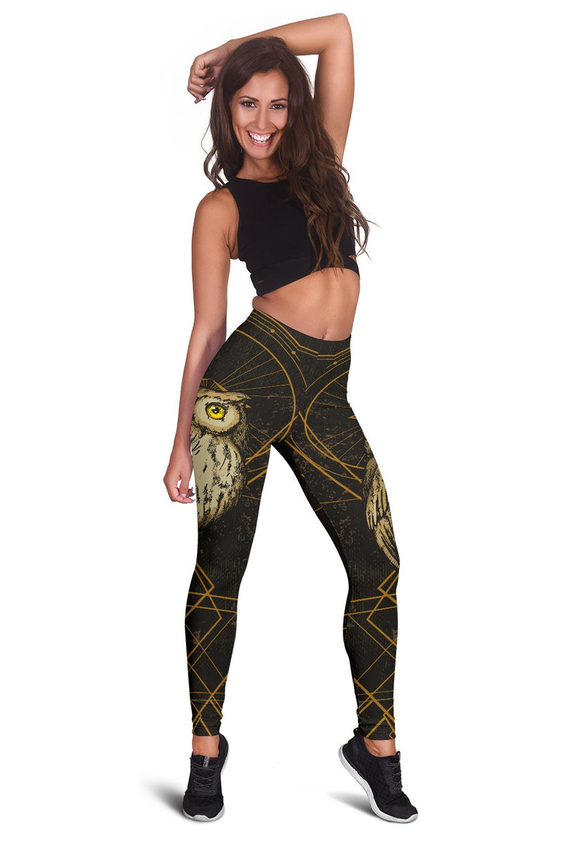 Owl Geometric Line Women Leggings