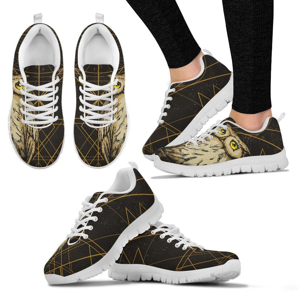 Owl Geometric Line Women Sneakers