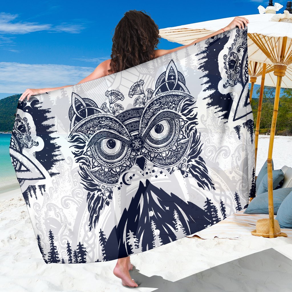 Owl Ornamental Beach Sarong Pareo Wrap