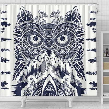 Owl Ornamental Shower Curtain