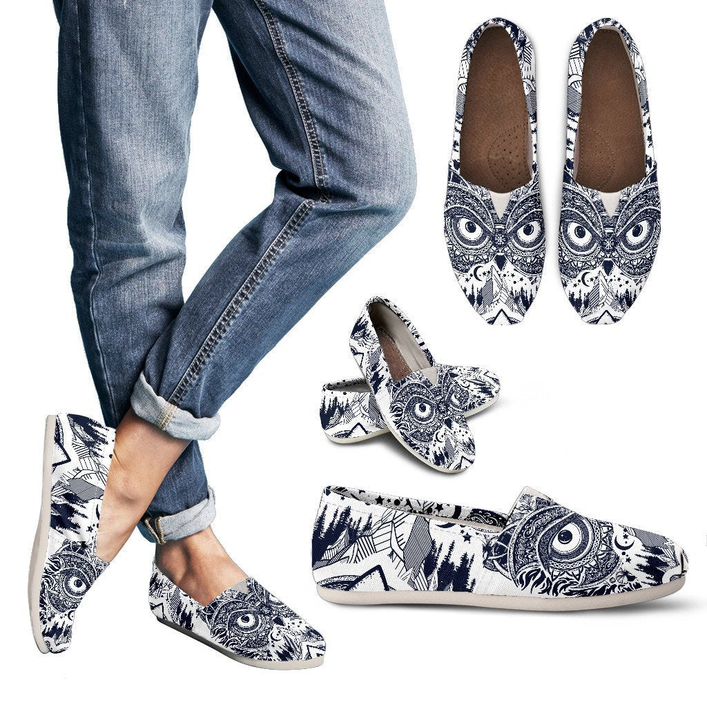 Owl Ornamental Women Casual Shoes-JorJune.com