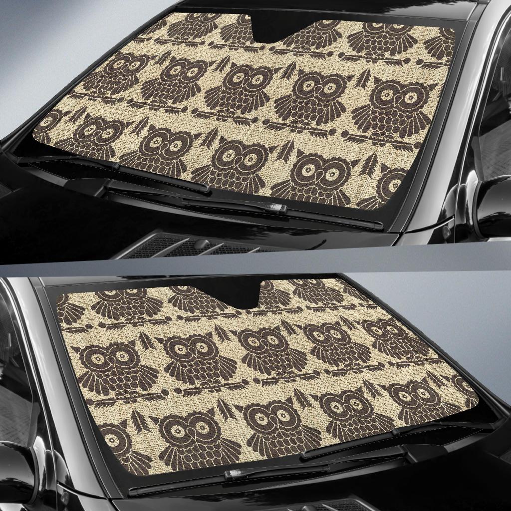 Owl Pattern Print Design A01 Car Sun Shades-JORJUNE.COM