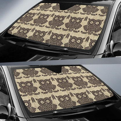 Owl Pattern Print Design A01 Car Sun Shades-JORJUNE.COM