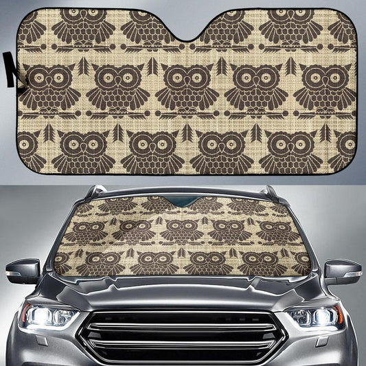 Owl Pattern Print Design A01 Car Sun Shades-JORJUNE.COM
