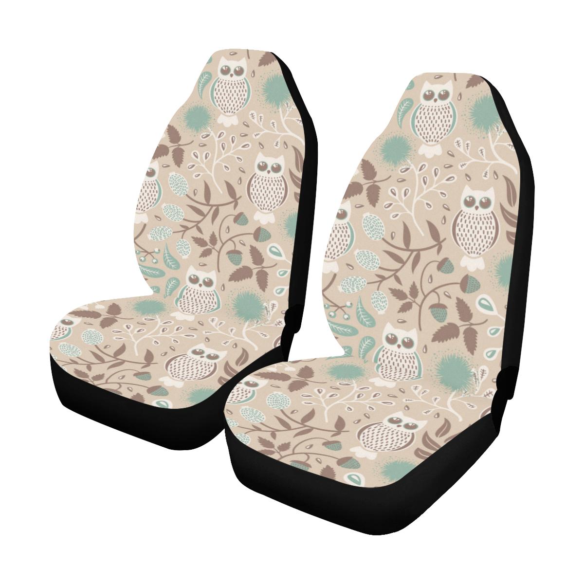 Owl Pattern Print Design A02 Car Seat Covers (Set of 2)-JORJUNE.COM
