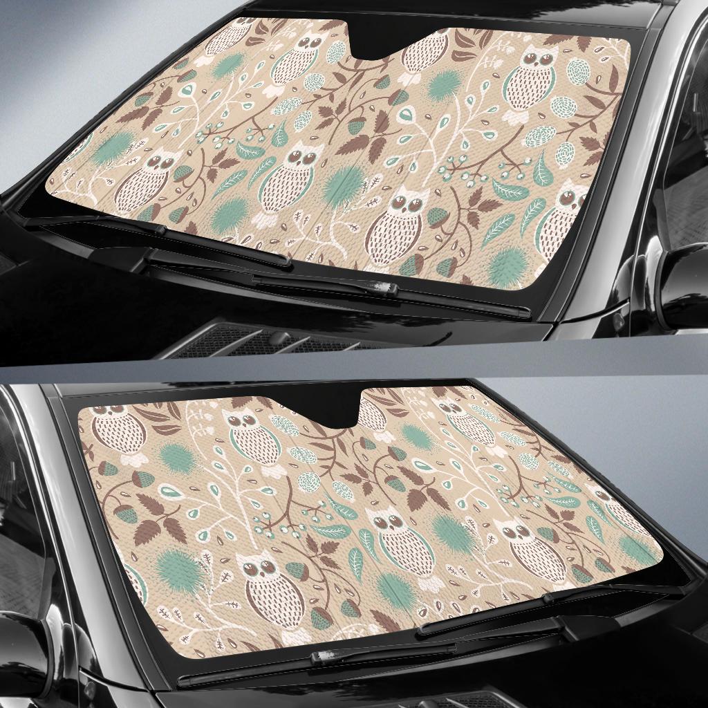 Owl Pattern Print Design A02 Car Sun Shades-JORJUNE.COM