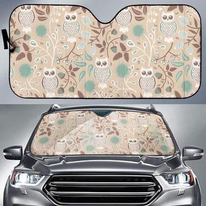 Owl Pattern Print Design A02 Car Sun Shades-JORJUNE.COM
