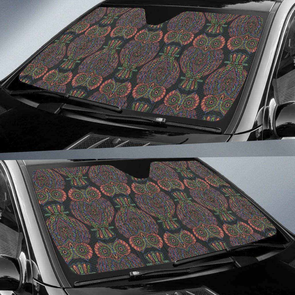 Owl Pattern Print Design A05 Car Sun Shades-JORJUNE.COM