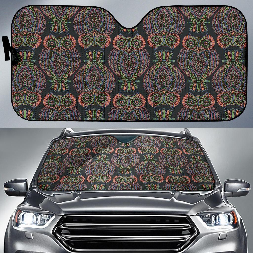 Owl Pattern Print Design A05 Car Sun Shades-JORJUNE.COM