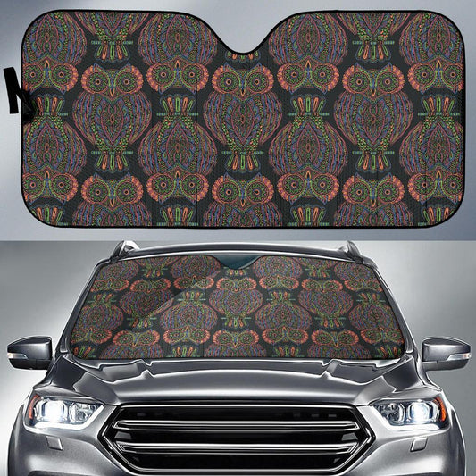Owl Pattern Print Design A05 Car Sun Shades-JORJUNE.COM