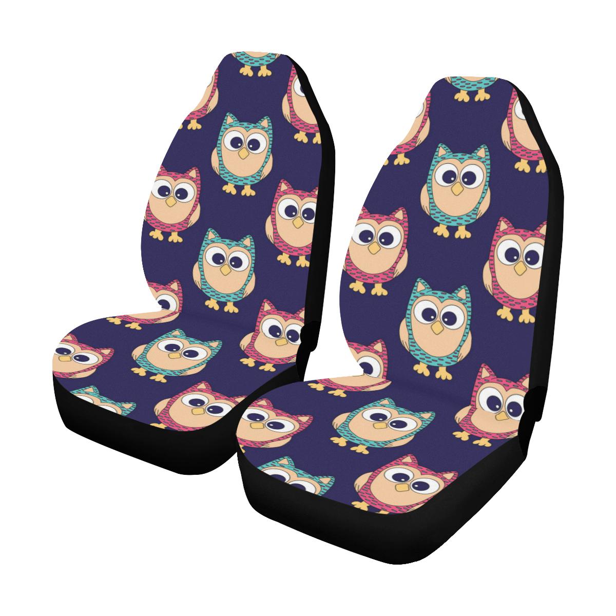 Owl Pattern Print Design A06 Car Seat Covers (Set of 2)-JORJUNE.COM