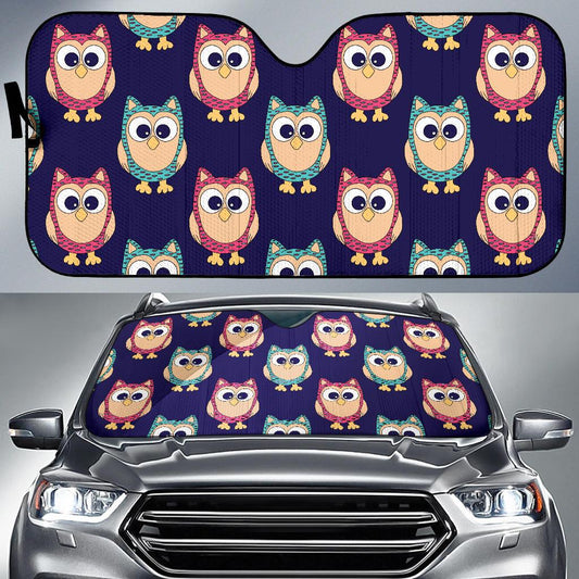 Owl Pattern Print Design A06 Car Sun Shades-JORJUNE.COM