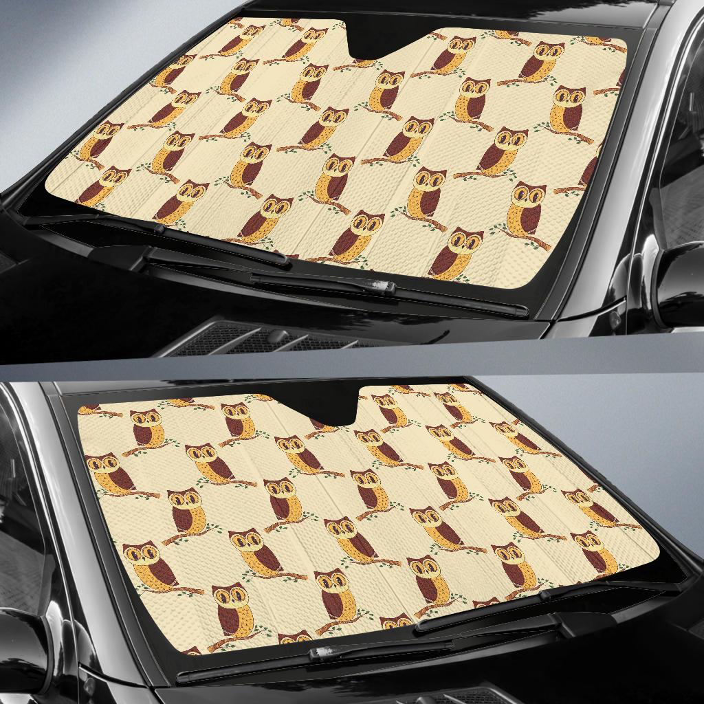 Owl Pattern Print Design A07 Car Sun Shades-JORJUNE.COM