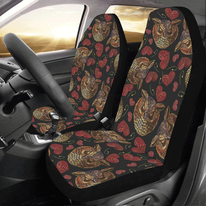Owl Pattern Print Design A08 Car Seat Covers (Set of 2)-JORJUNE.COM