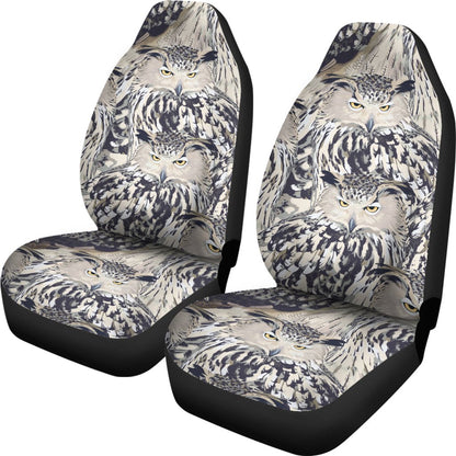 Owl Realistic Themed Design Print Universal Fit Car Seat Covers-JorJune