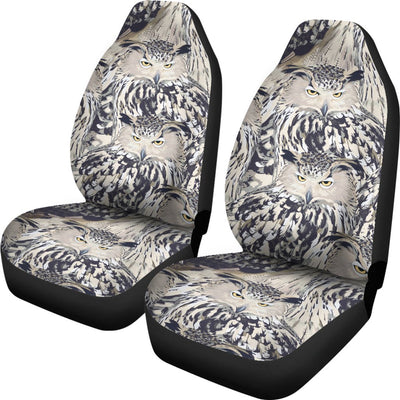 Owl Realistic Themed Design Print Universal Fit Car Seat Covers-JorJune