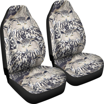 Owl Realistic Themed Design Print Universal Fit Car Seat Covers-JorJune