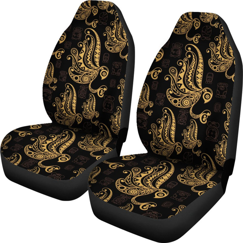 Owl Tribal Polynesian Design Print Universal Fit Car Seat Covers-JorJune