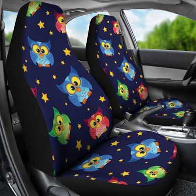 Owl With Star Themed Design Print Universal Fit Car Seat Covers-JorJune