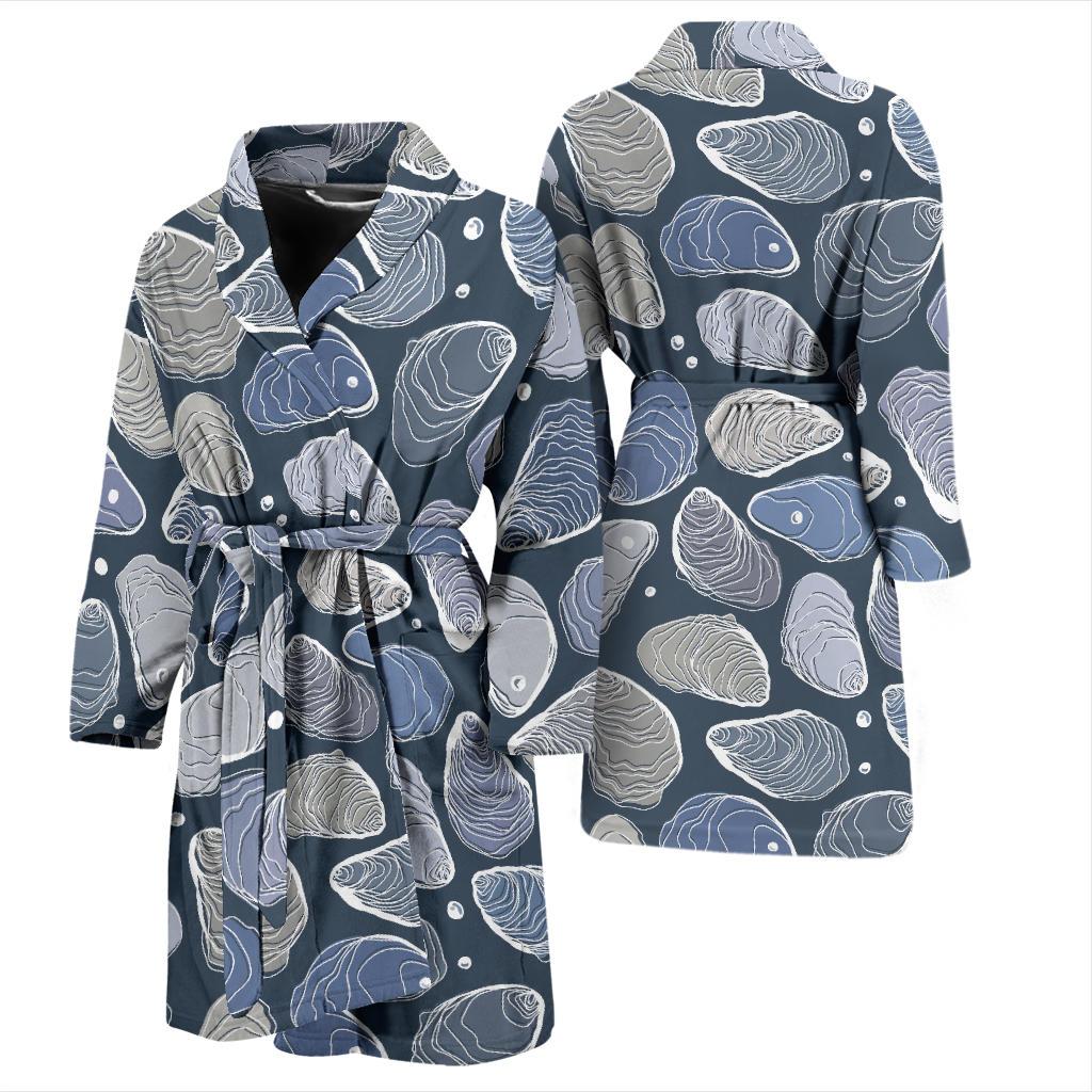 Oyster Pattern Print Design 02 Men Bathrobe-JORJUNE.COM