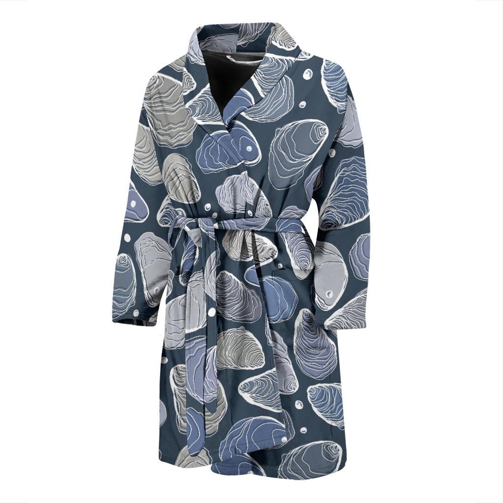 Oyster Pattern Print Design 02 Men Bathrobe-JORJUNE.COM
