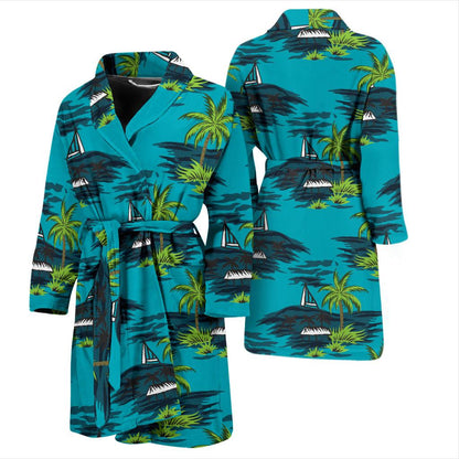 Pacific island Pattern Print Design A01 Men Bathrobe-JORJUNE.COM