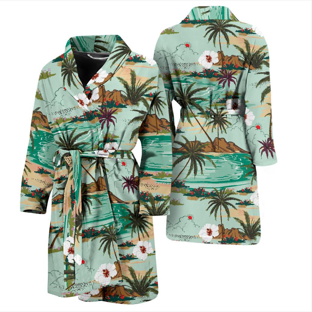 Pacific island Pattern Print Design A03 Men Bathrobe-JORJUNE.COM