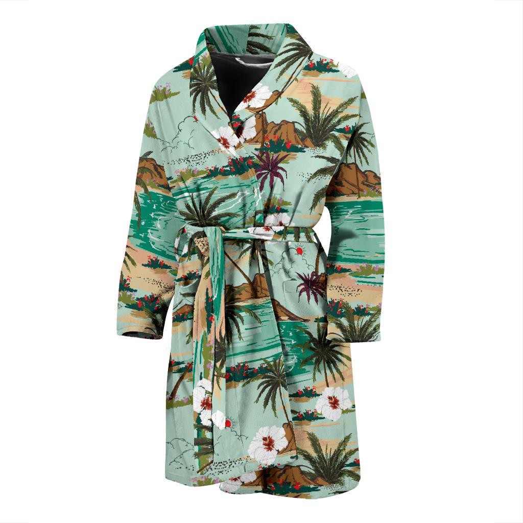Pacific island Pattern Print Design A03 Men Bathrobe-JORJUNE.COM