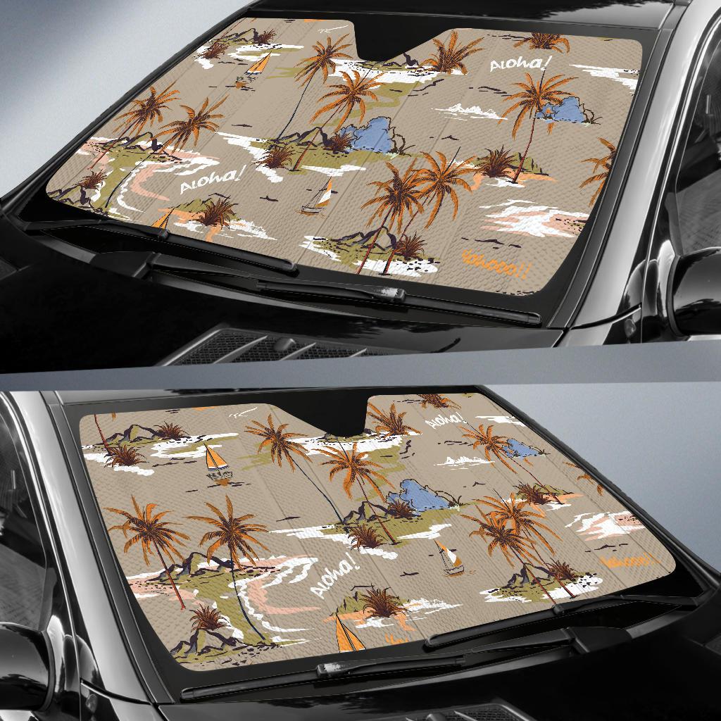Pacific island Pattern Print Design A05 Car Sun Shades-JORJUNE.COM