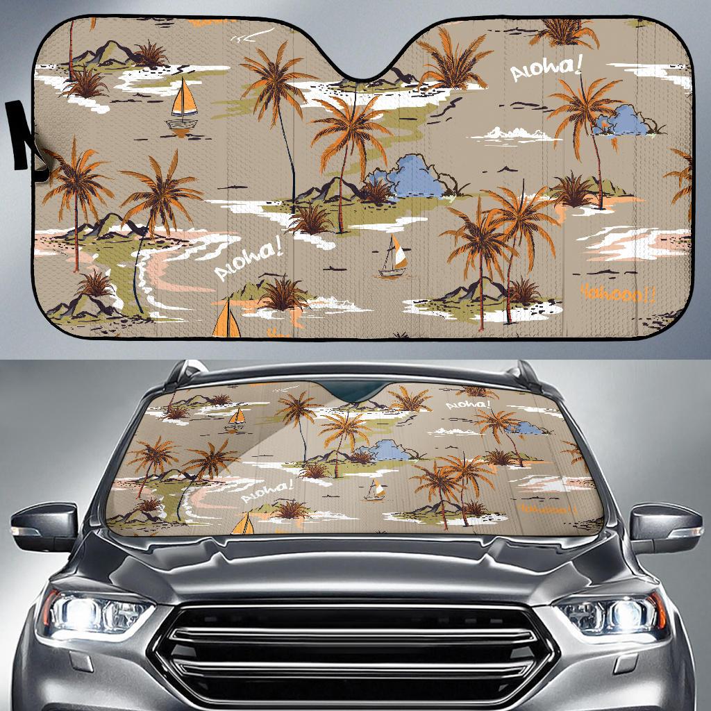 Pacific island Pattern Print Design A05 Car Sun Shades-JORJUNE.COM