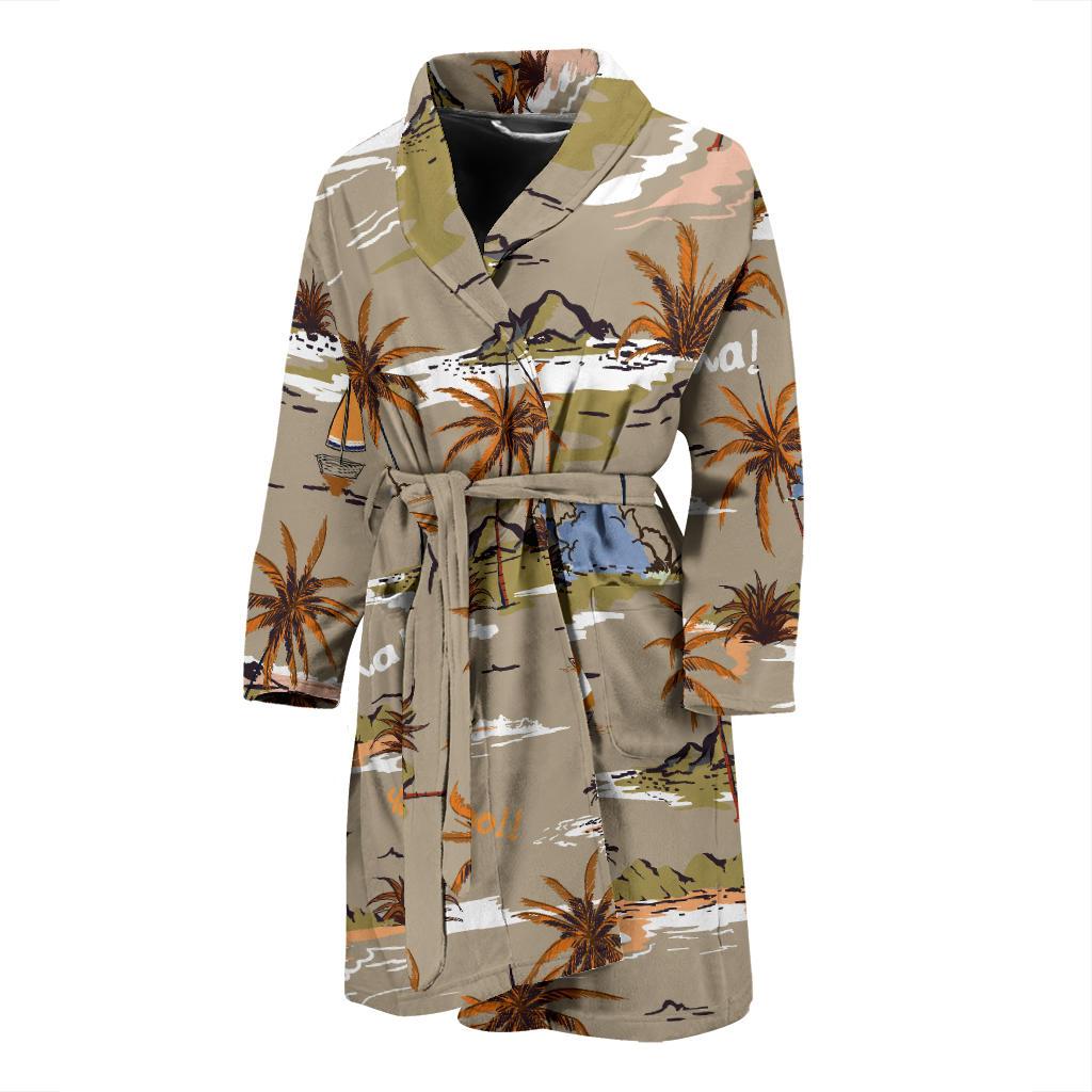Pacific island Pattern Print Design A05 Men Bathrobe-JORJUNE.COM