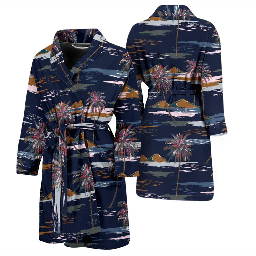 Pacific island Pattern Print Design A06 Men Bathrobe-JORJUNE.COM