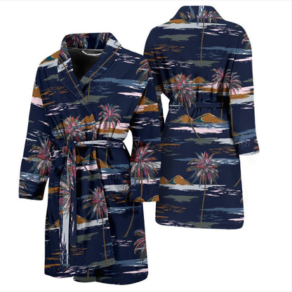 Pacific island Pattern Print Design A06 Men Bathrobe-JORJUNE.COM