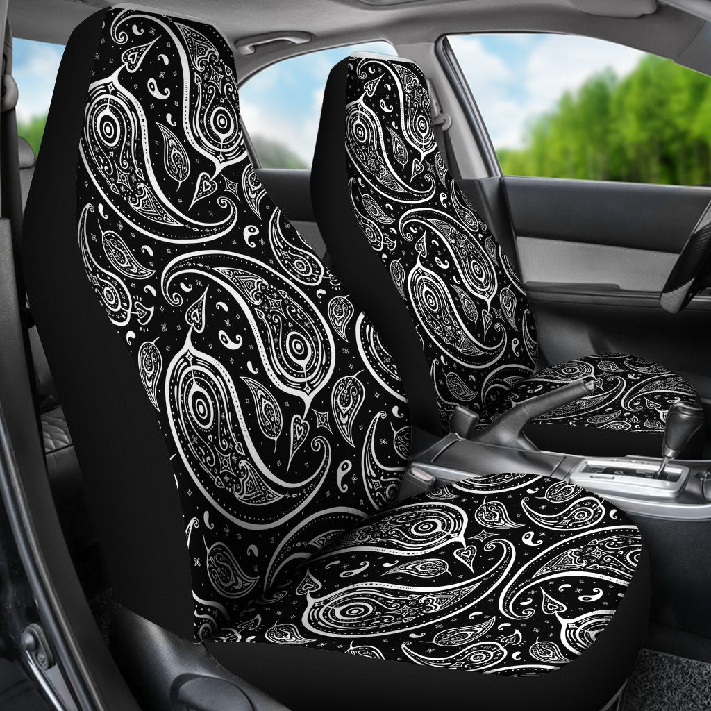 Paisley Black Design Print Universal Fit Car Seat Covers