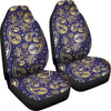 Paisley Blue Yellow Design Print Universal Fit Car Seat Covers