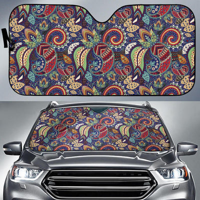 Paisley Boho Pattern Print Design A03 Car Sun Shades-JORJUNE.COM