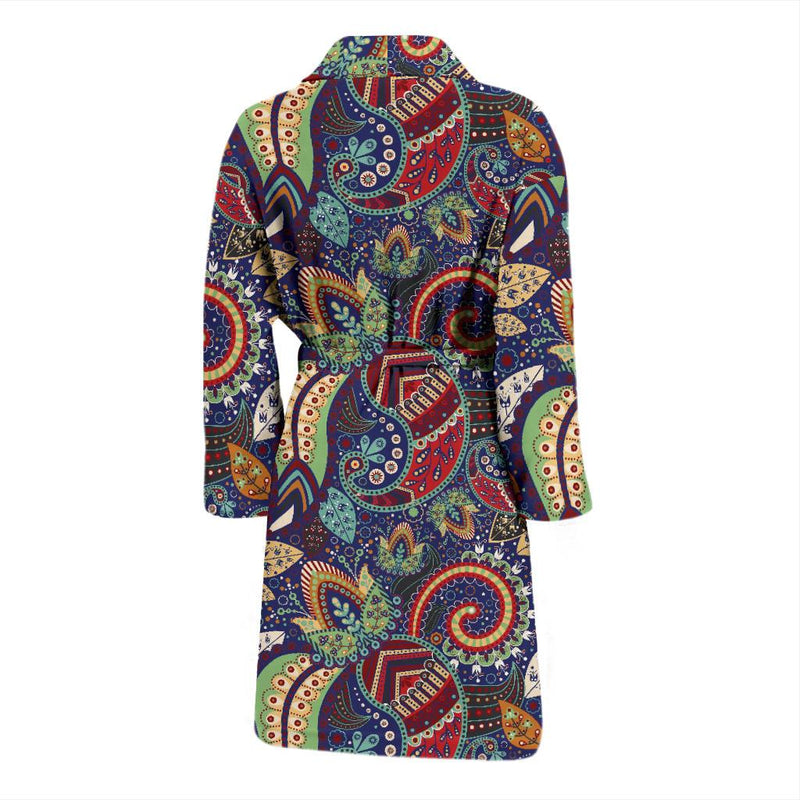 Paisley Boho Pattern Print Design A03 Men Bathrobe-JORJUNE.COM