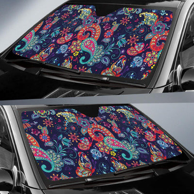 Paisley Boho Pattern Print Design A06 Car Sun Shades-JORJUNE.COM