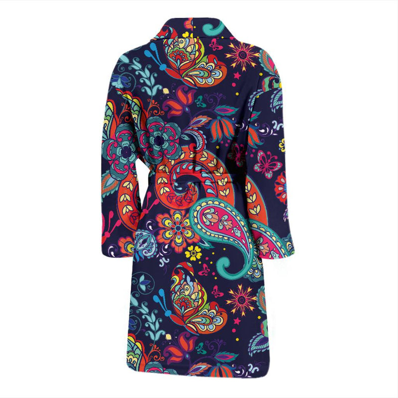 Paisley Boho Pattern Print Design A06 Men Bathrobe-JORJUNE.COM