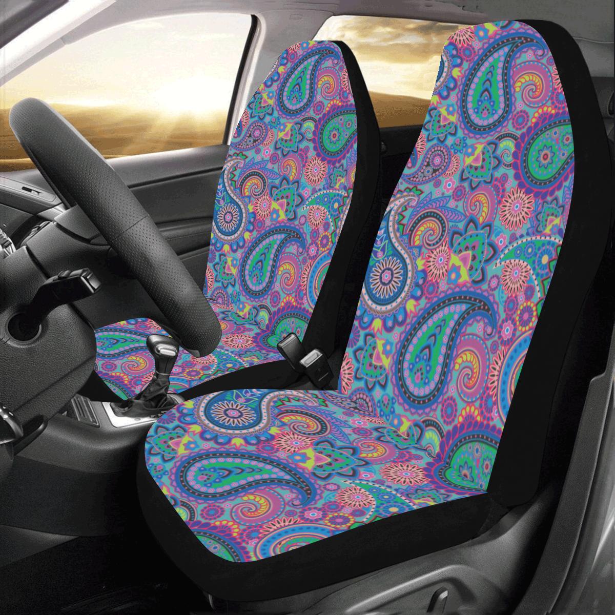 Paisley Colorful Pattern Print Design A02 Car Seat Covers (Set of 2)-JORJUNE.COM