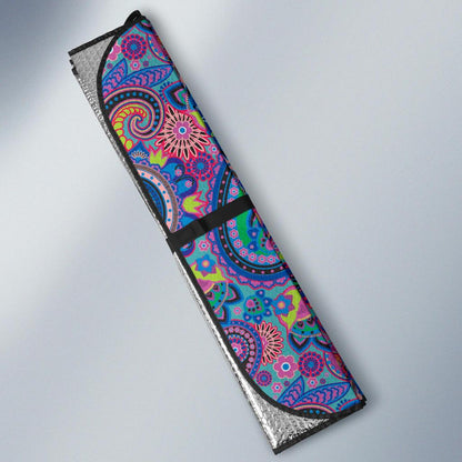 Paisley Colorful Pattern Print Design A02 Car Sun Shades-JORJUNE.COM